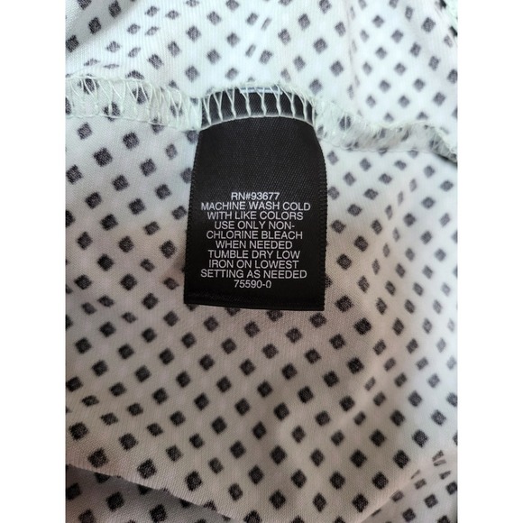 Liz Claiborne Sleeveless Blouse Keyhole Neck Polka Dot Career Casual Top - Picture 7 of 8